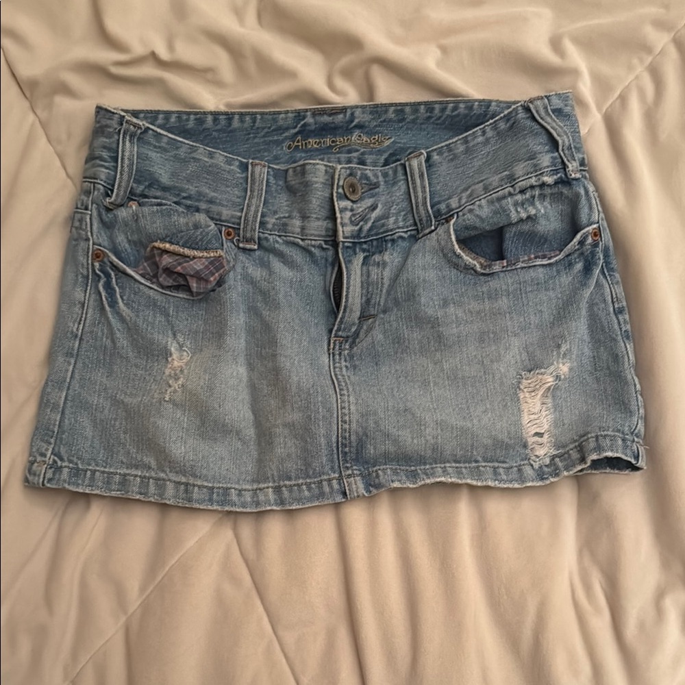 Vintage American Eagle Outfitters Blue Denim Mini Skirt
